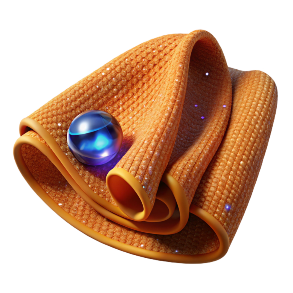 elegant abstract Orange Handwoven Tea Towel Cutout Element premium png