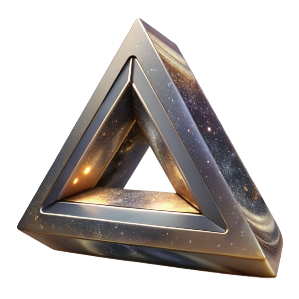 dramatic classic Penrose Triangle Impossible Object Geometric Design Transparent high quality png