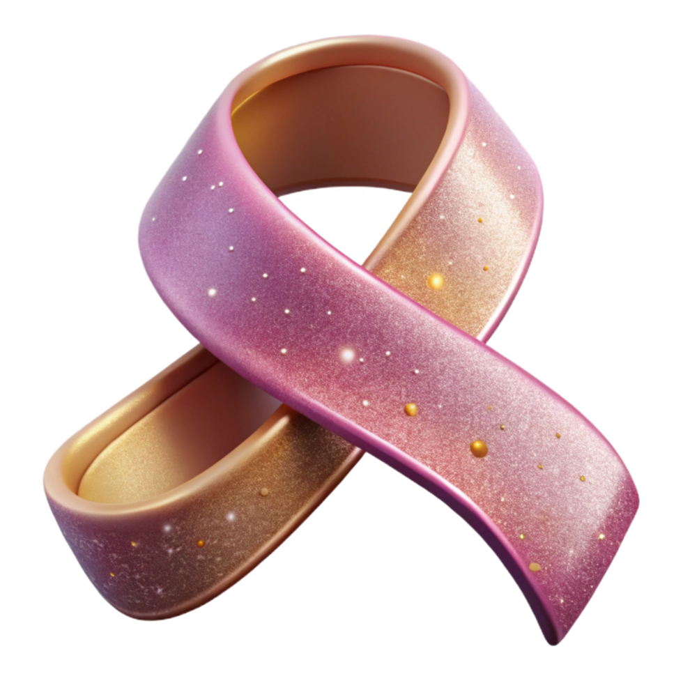 magnificent creative Pink Ribbon with Subtle Shadow Cutout premium png