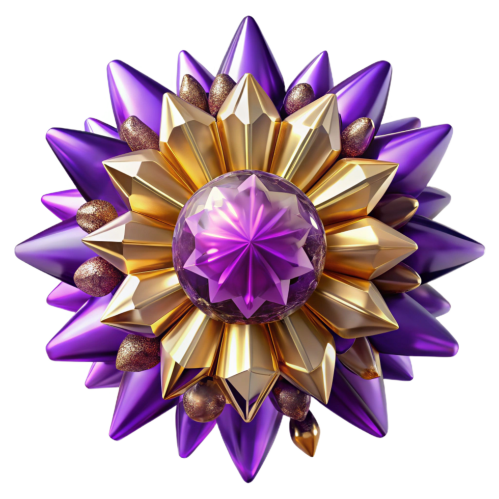 serene traditional Purple Kaleidoscope Burst Isolated on Transparent Background exclusive png