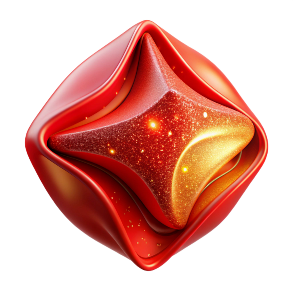 elegant abstract Red Abstract Shape with Perspective Angle Isolated Element premium png