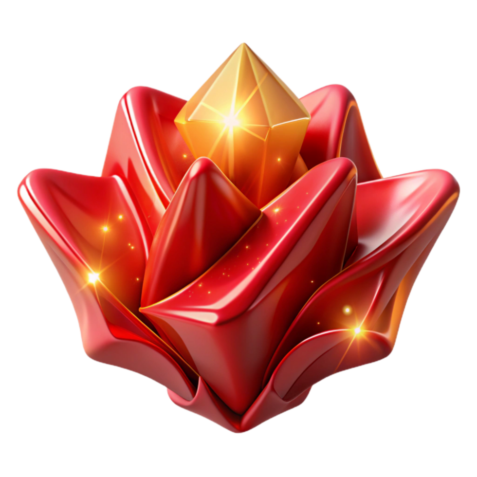 vibrant classic Red Abstract Shape with Perspective Angle Isolated Element high quality png