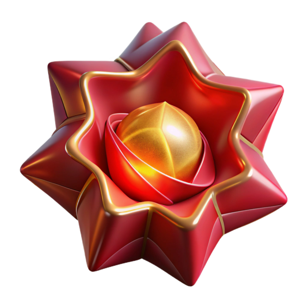 elegant vintage Red Abstract Shape with Perspective Angle Isolated Element detailed png