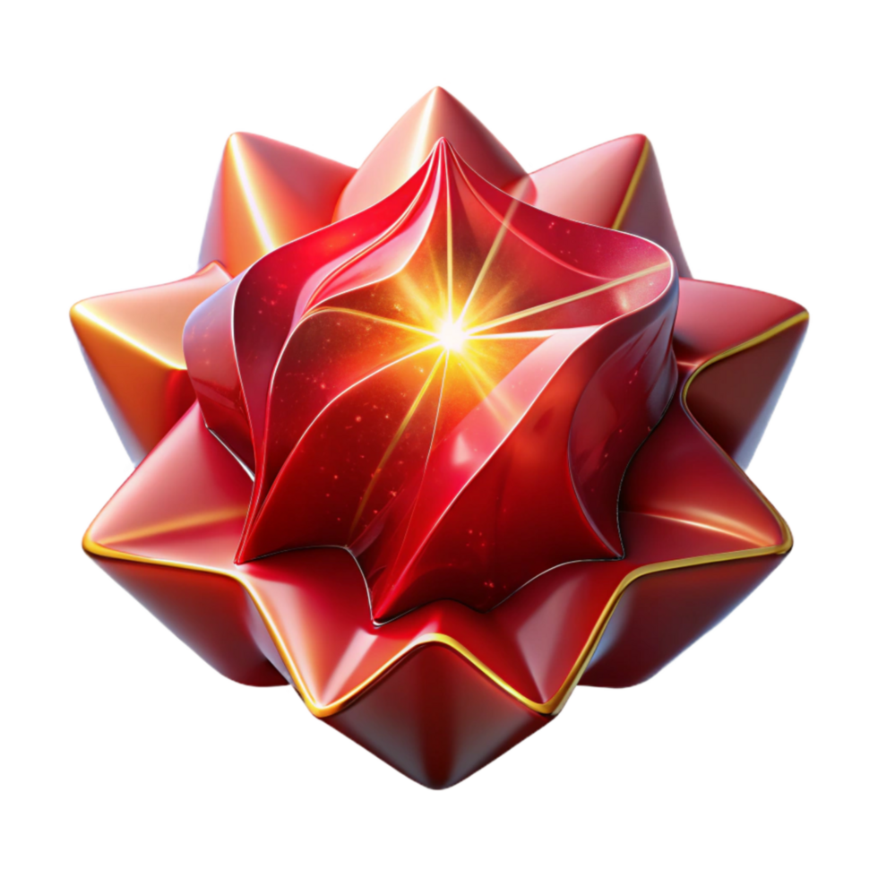 beautiful traditional Red Abstract Shape with Perspective Angle Isolated Element premium png
