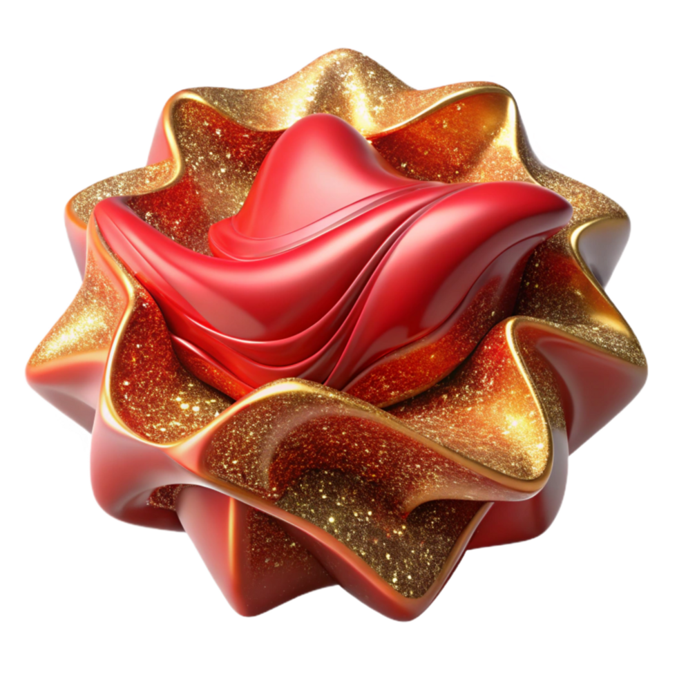 impressive modern Red Abstract Shape with Perspective Angle Isolated Element authentic png