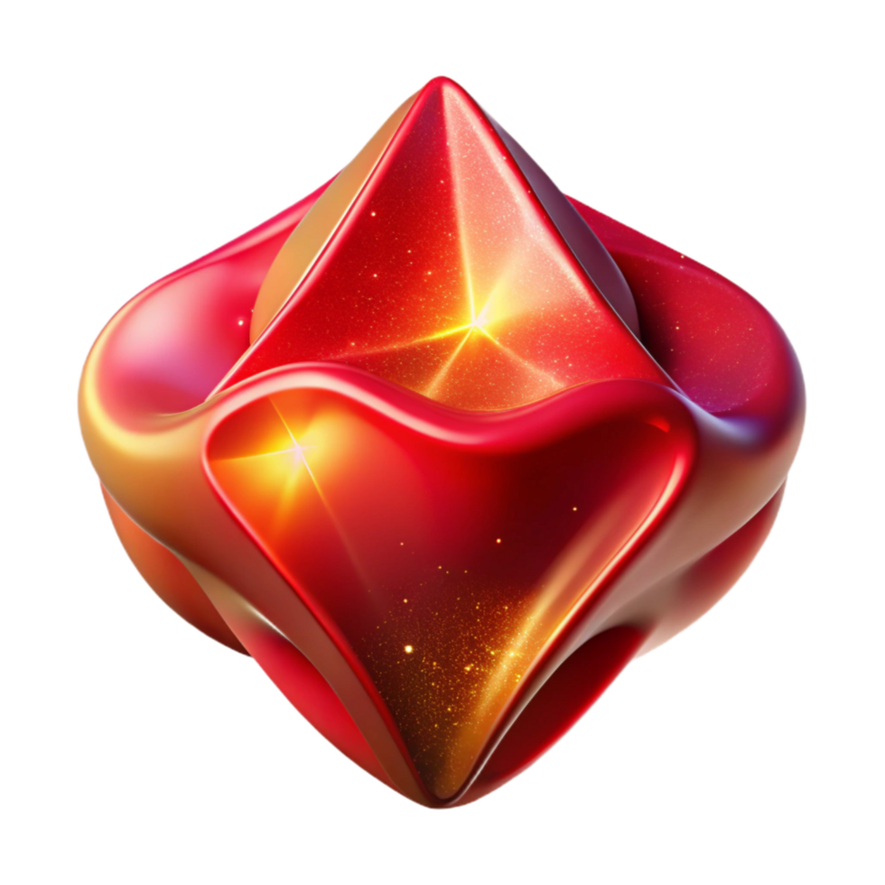 magnificent traditional Red Abstract Shape with Perspective Angle Isolated Element high resolution png