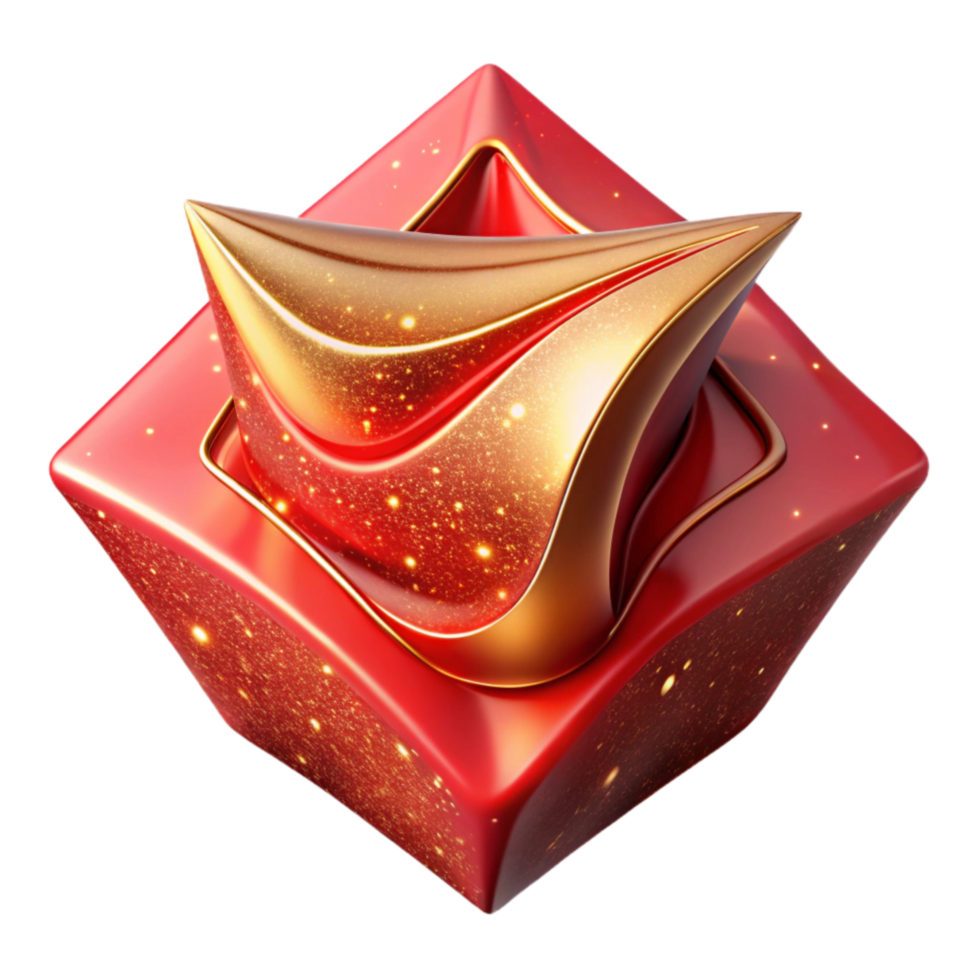 wonderful creative Red Abstract Shape with Perspective Angle Isolated Element detailed png