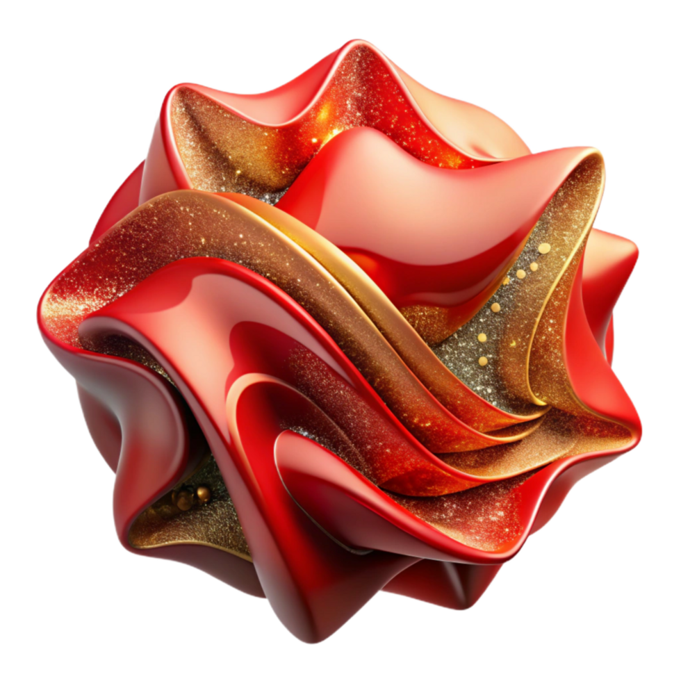 serene creative Red Abstract Shape with Perspective Angle Isolated Element premium png
