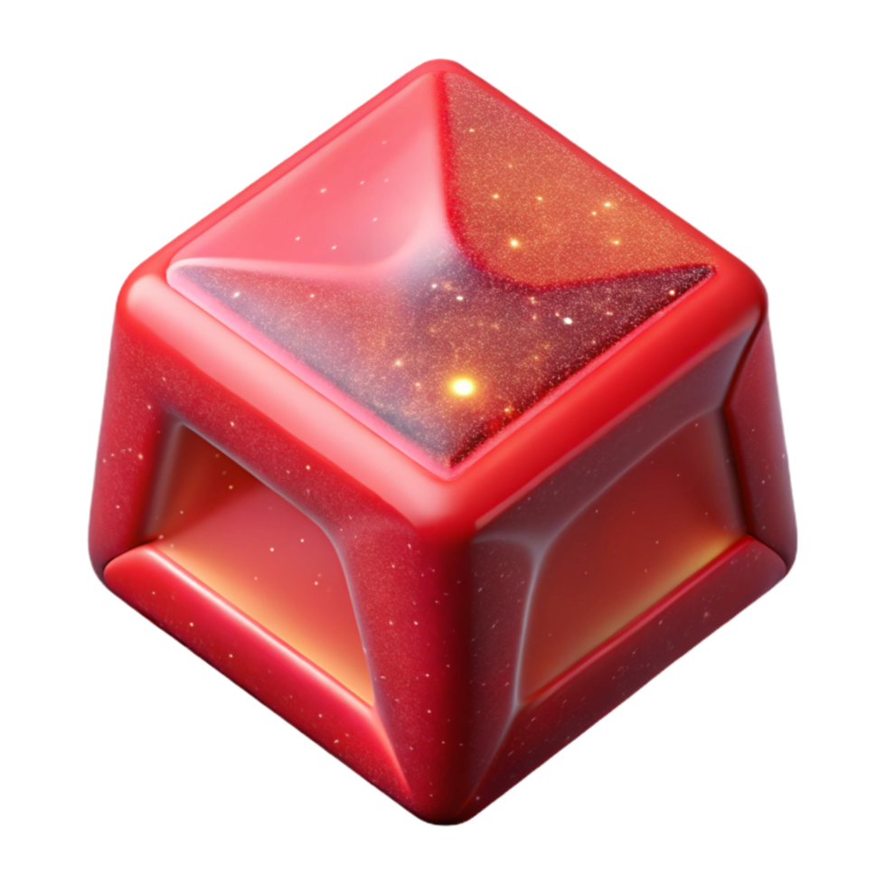 magnificent abstract Red Cube Perspective Angle Isolated Cutout png