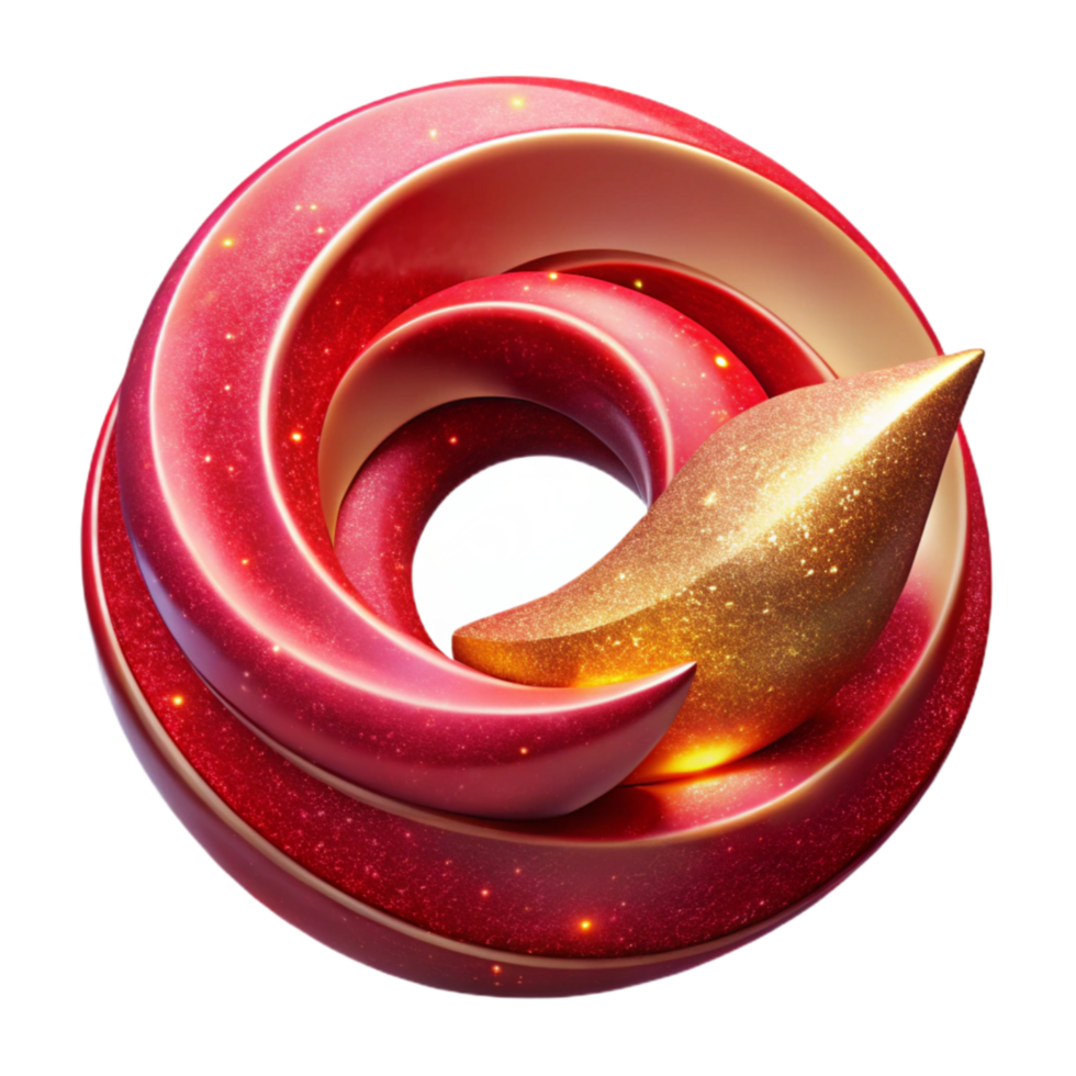 beautiful abstract Red Dynamic Swirling Shape Isolated Element premium png