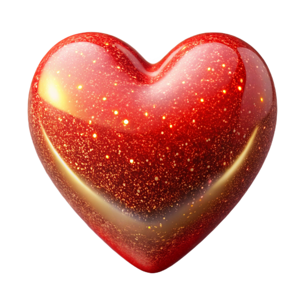 elegant artistic Red Heart Shape Simple Design Isolated Element premium png