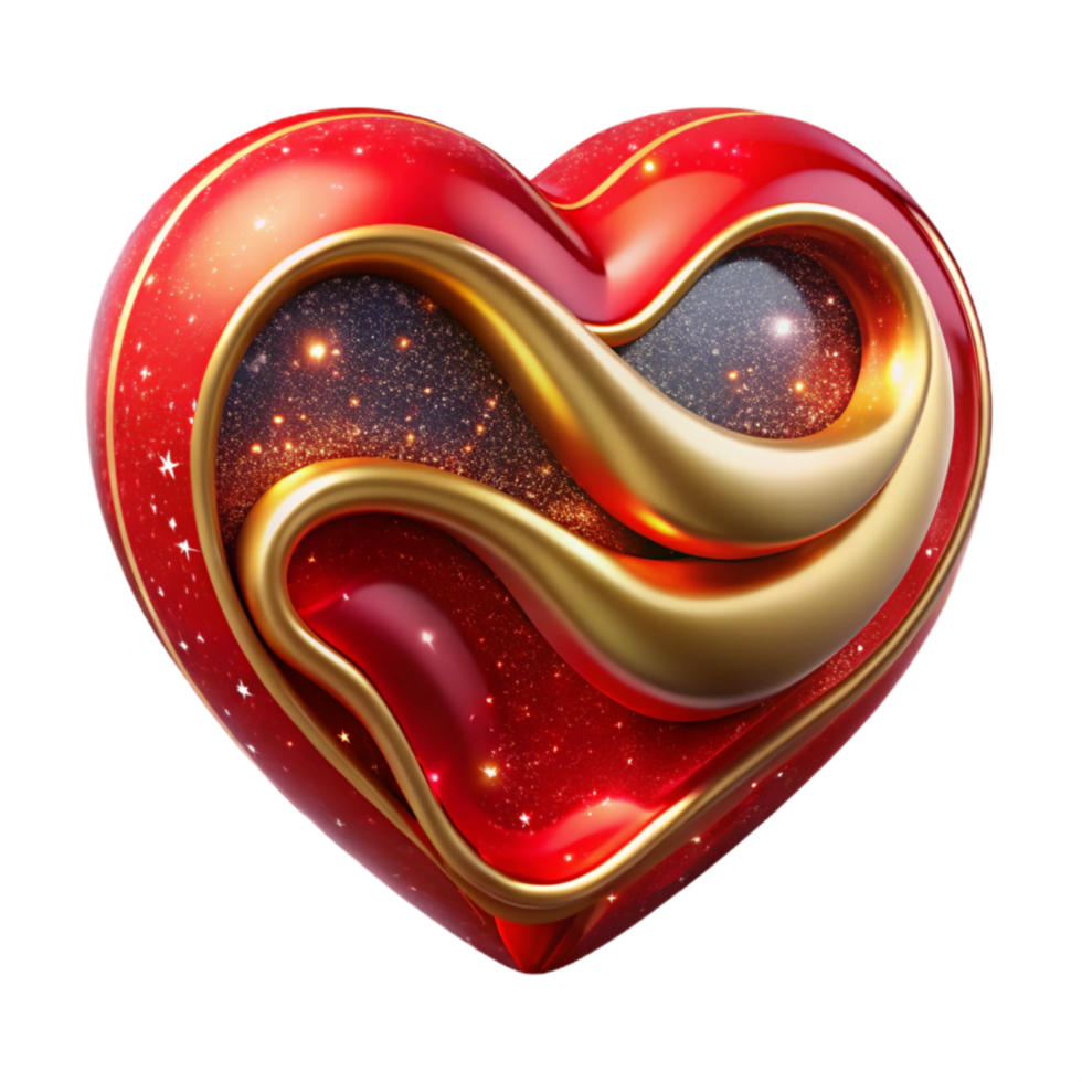 beautiful rustic Red Ink Calligraphy Heart Cutout Element authentic png