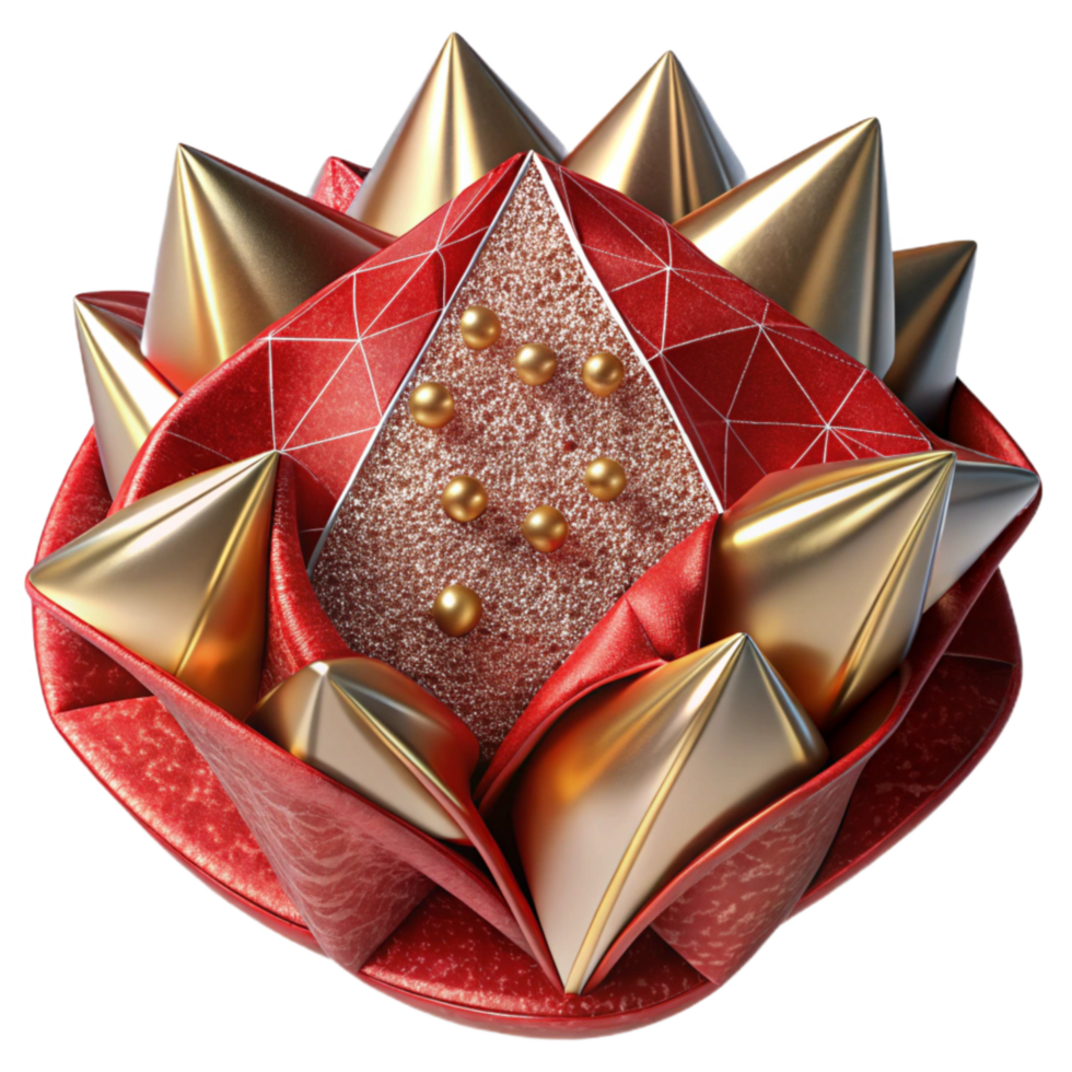impressive artistic Red Geometric Textile Pattern Transparent Background high quality png