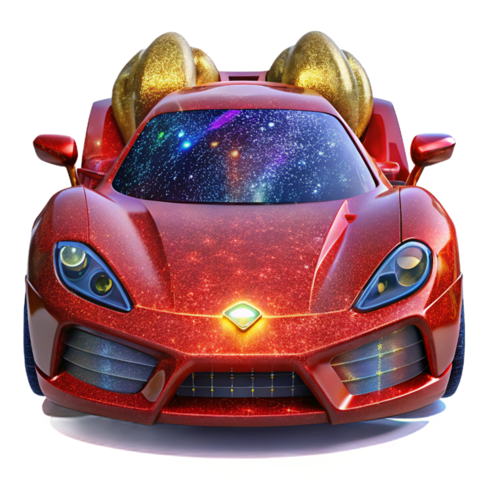 dramatic modern Red Sports Car Front View Cutout Element detailed png