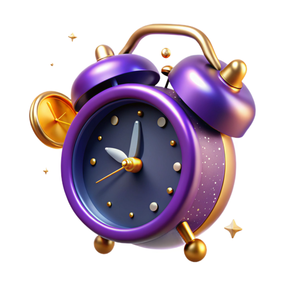 stunning abstract Retro Alarm Clock Ringing Isolated on Transparent Background png