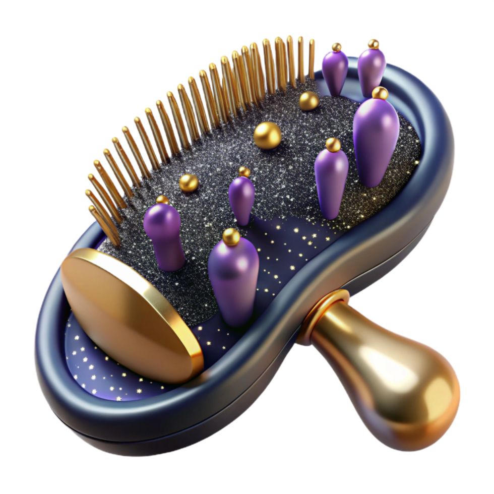elegant modern Retro Hairbrush Isolated with Bristle Texture high resolution png
