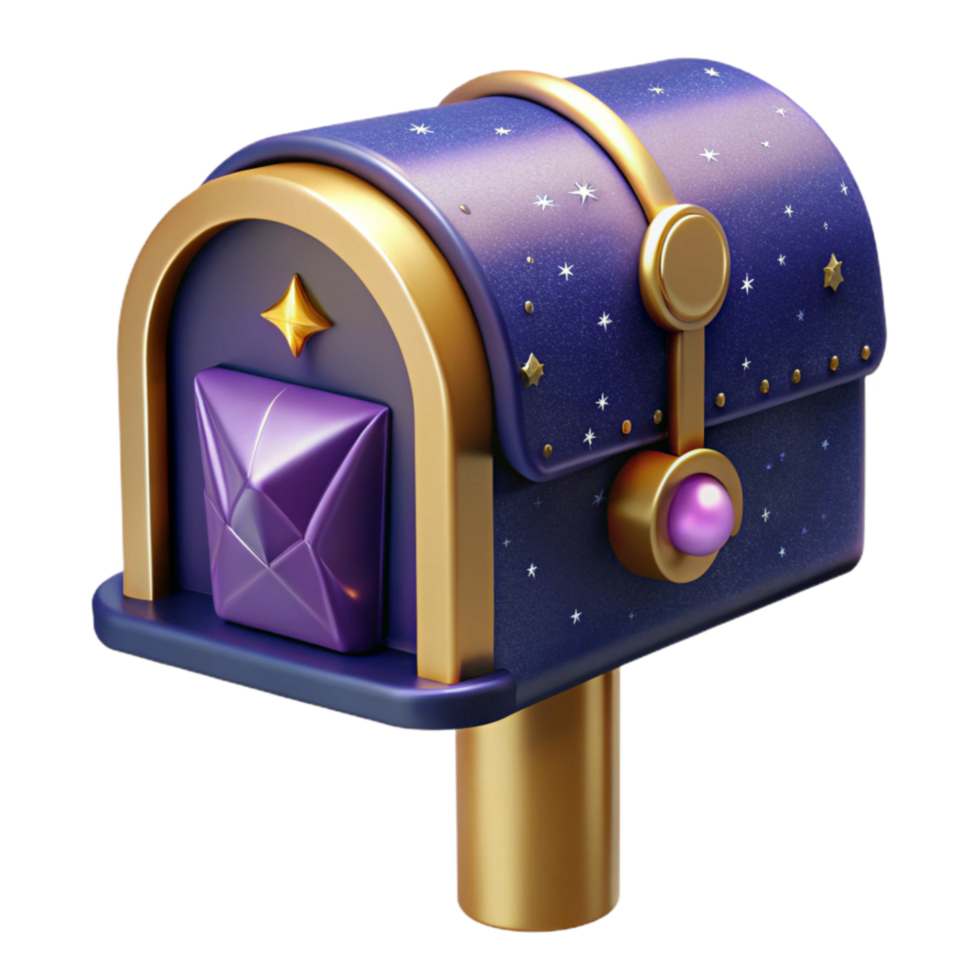 impressive abstract Retro Mailbox Isolated with Flag Up high resolution png