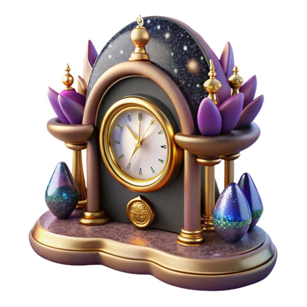 wonderful classic Retro Mantel Clock Isolated with Pendulum premium png