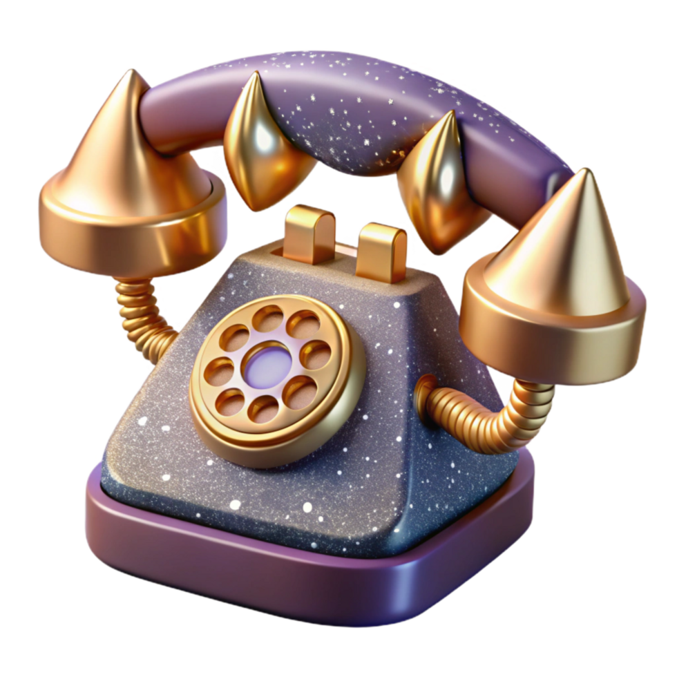 dramatic modern Retro Telephone Isolated Front View Angle png