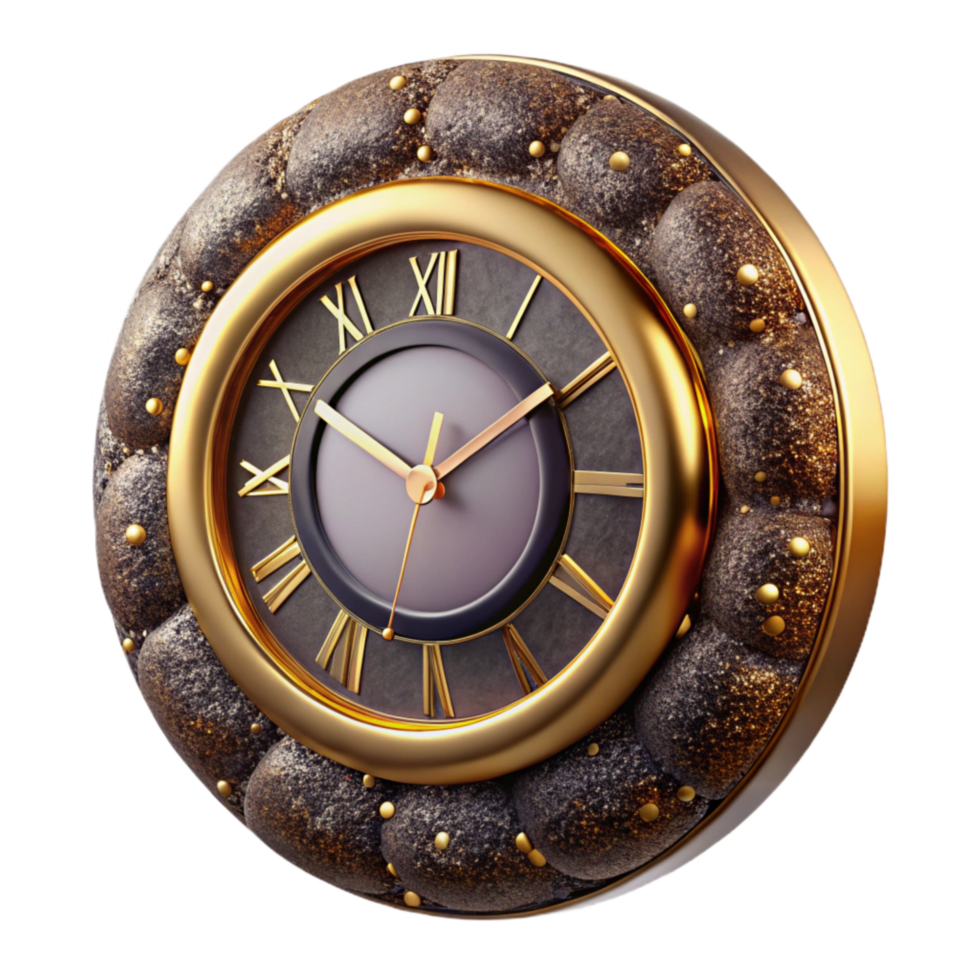 extraordinary abstract Retro Wall Clock Isolated with Roman Numerals original png