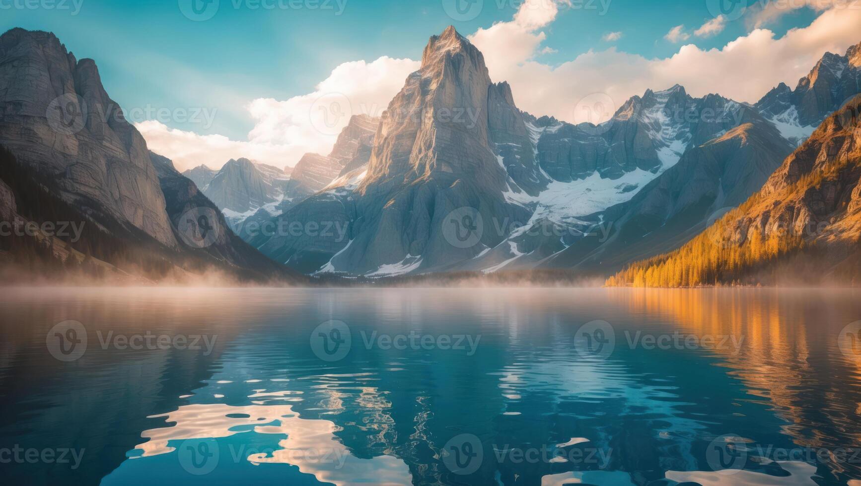 Lake Reflecting Mountains and Sky Serene Landscape Nature Scene Calmness photo
