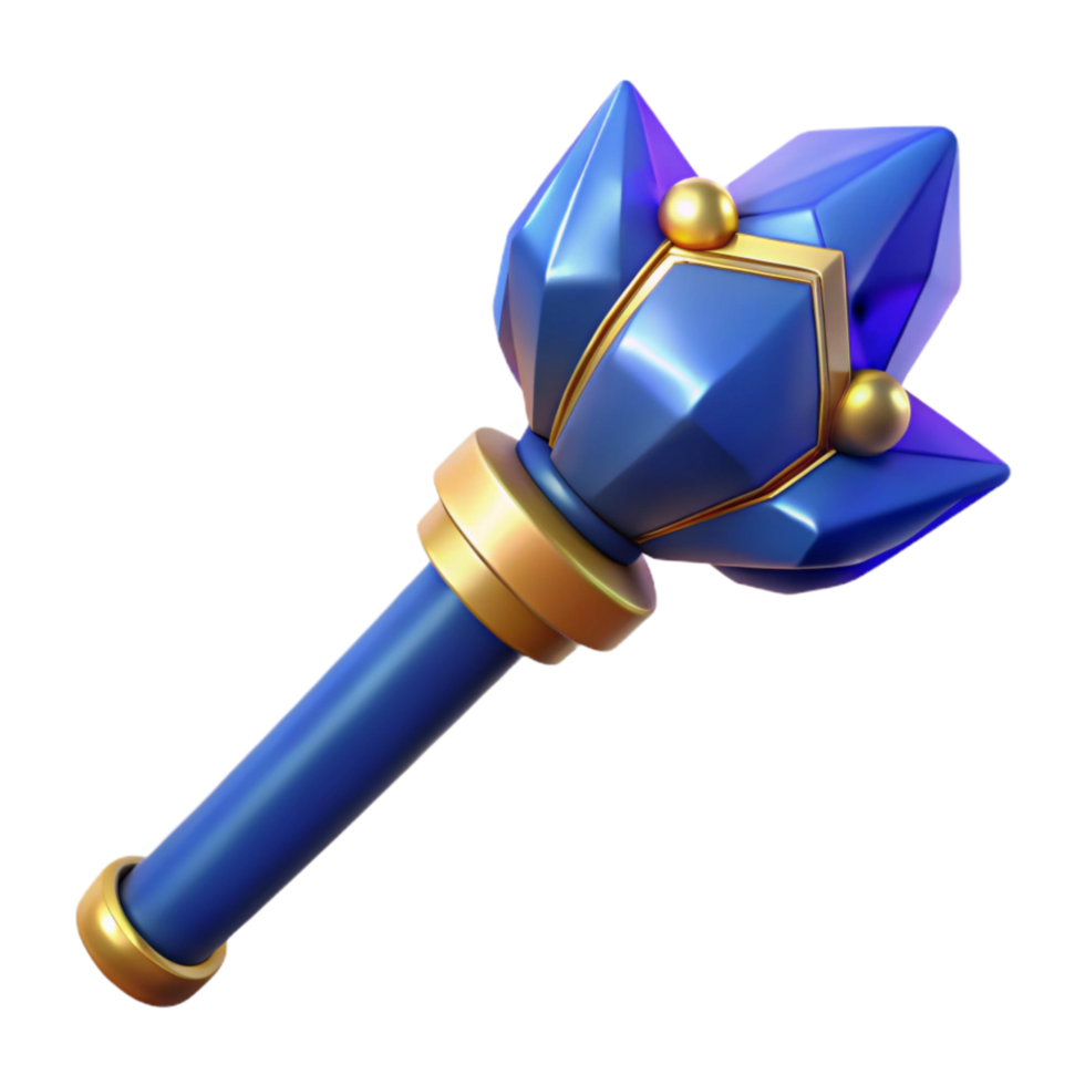 serene traditional Royal Blue Scepter Isolated on Transparent Background exclusive png
