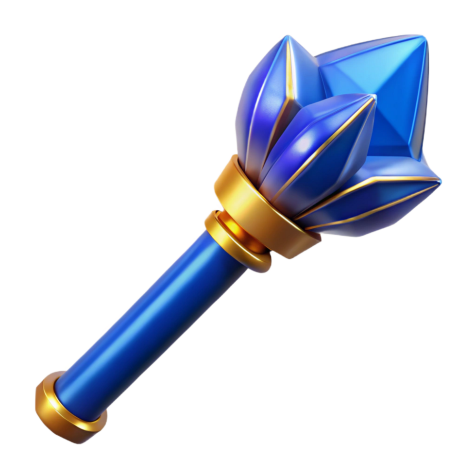 serene artistic Royal Blue Scepter Isolated on Transparent Background authentic png