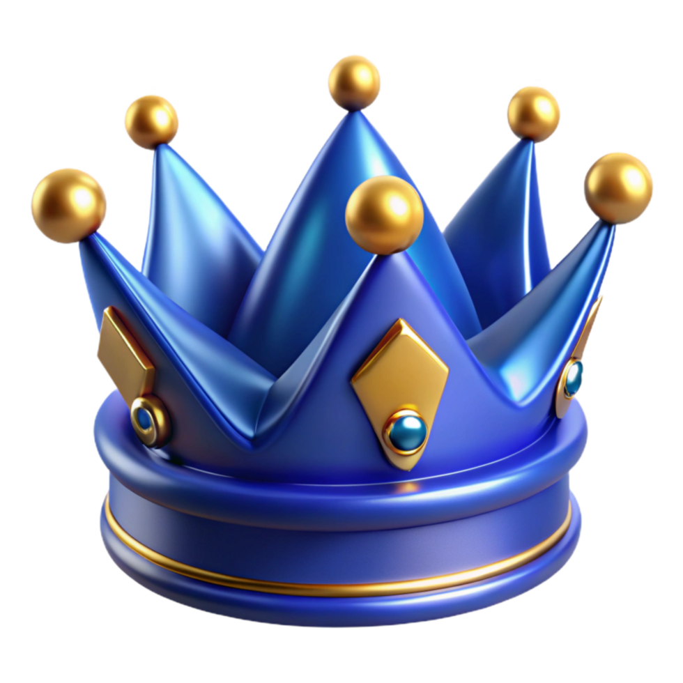 dramatic vintage Royal Blue Crown Isolated on Transparent Background exclusive png