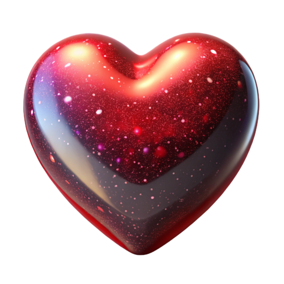 extraordinary artistic Ruby Red Heart Isolated on Transparent Background exclusive png
