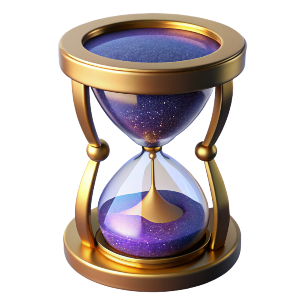 magnificent artistic Sand Timer Empty Bottom View Isolated on Transparent Background professional png