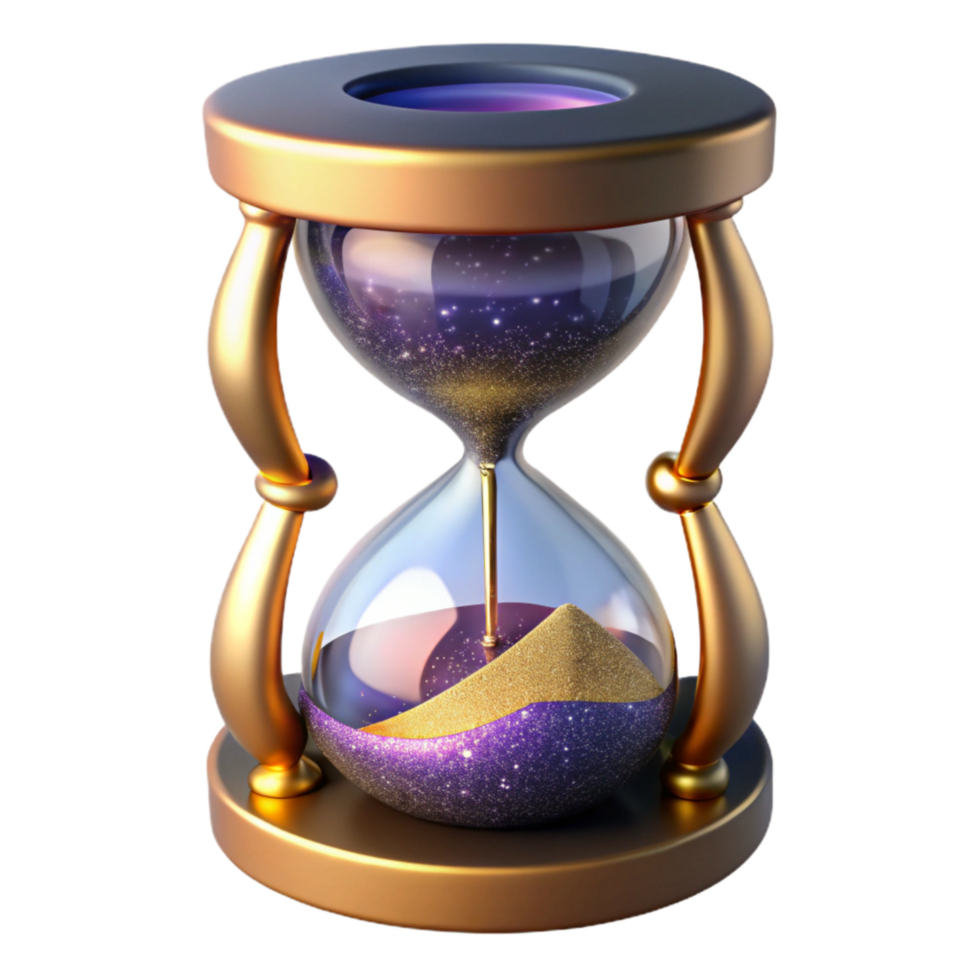 impressive abstract Sand Timer with Coarse Sand Side View Isolated detailed png