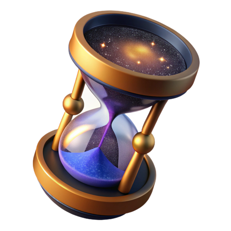 extraordinary creative Sand Timer Overflowing Top View Isolated png