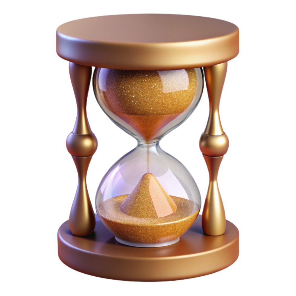 wonderful artistic Sand Timer with Fine Sand Side View Isolated Element genuine png