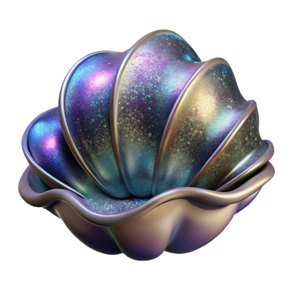vibrant abstract Seashell Interior Nacreous Lining Iridescent Isolated png