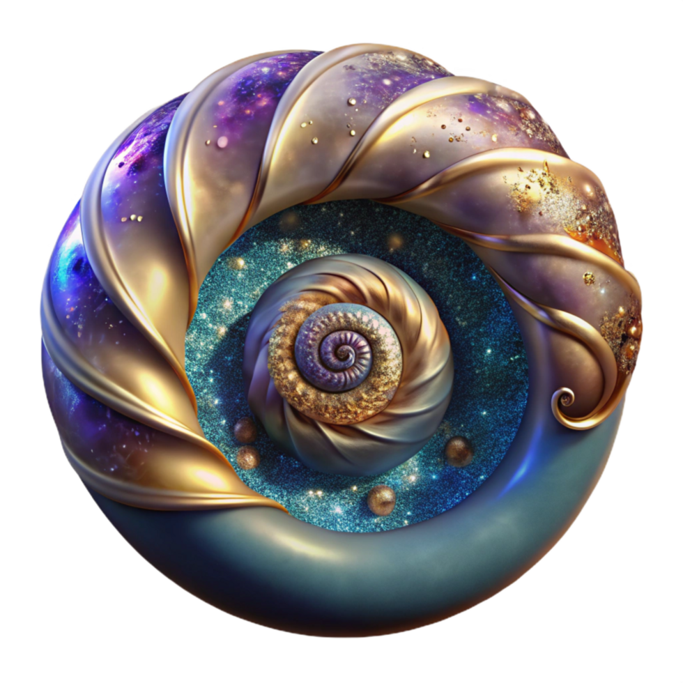 serene minimalist Seashell Spiral Pattern Isolated Transparent Background high resolution png