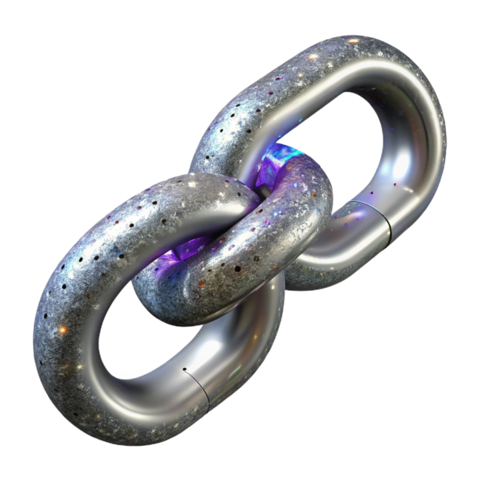 vibrant contemporary Silver Gray Chain Link Cutout with Interlocking Design premium png