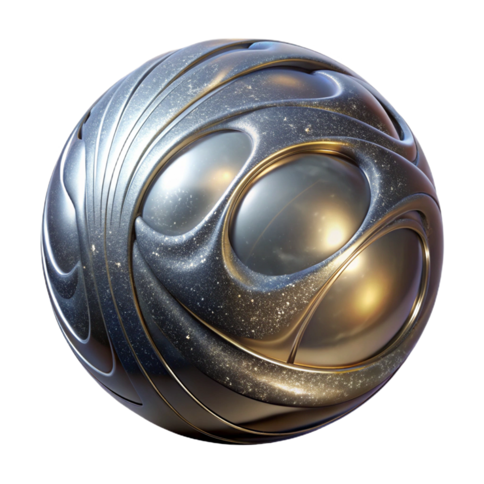 beautiful traditional Silver Metal Sphere Reflective Surface Transparent Background original png