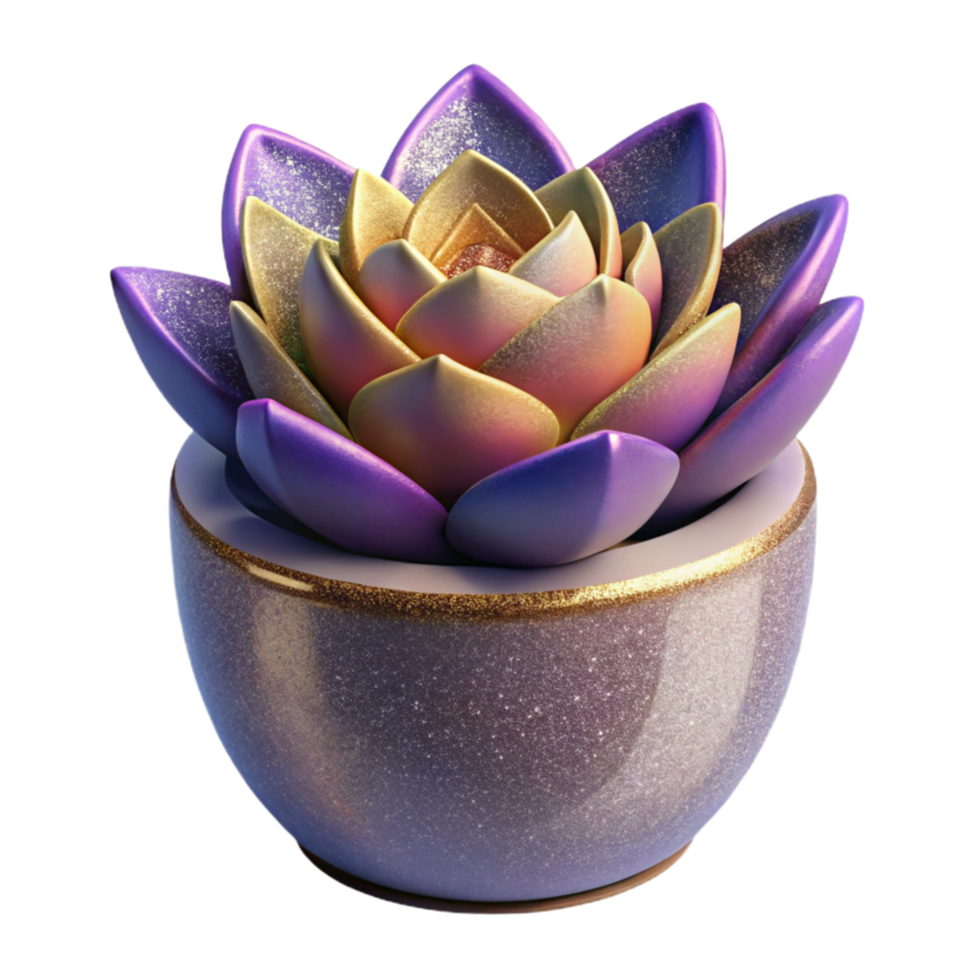 extraordinary vintage Single Succulent in Pot Isolated original png