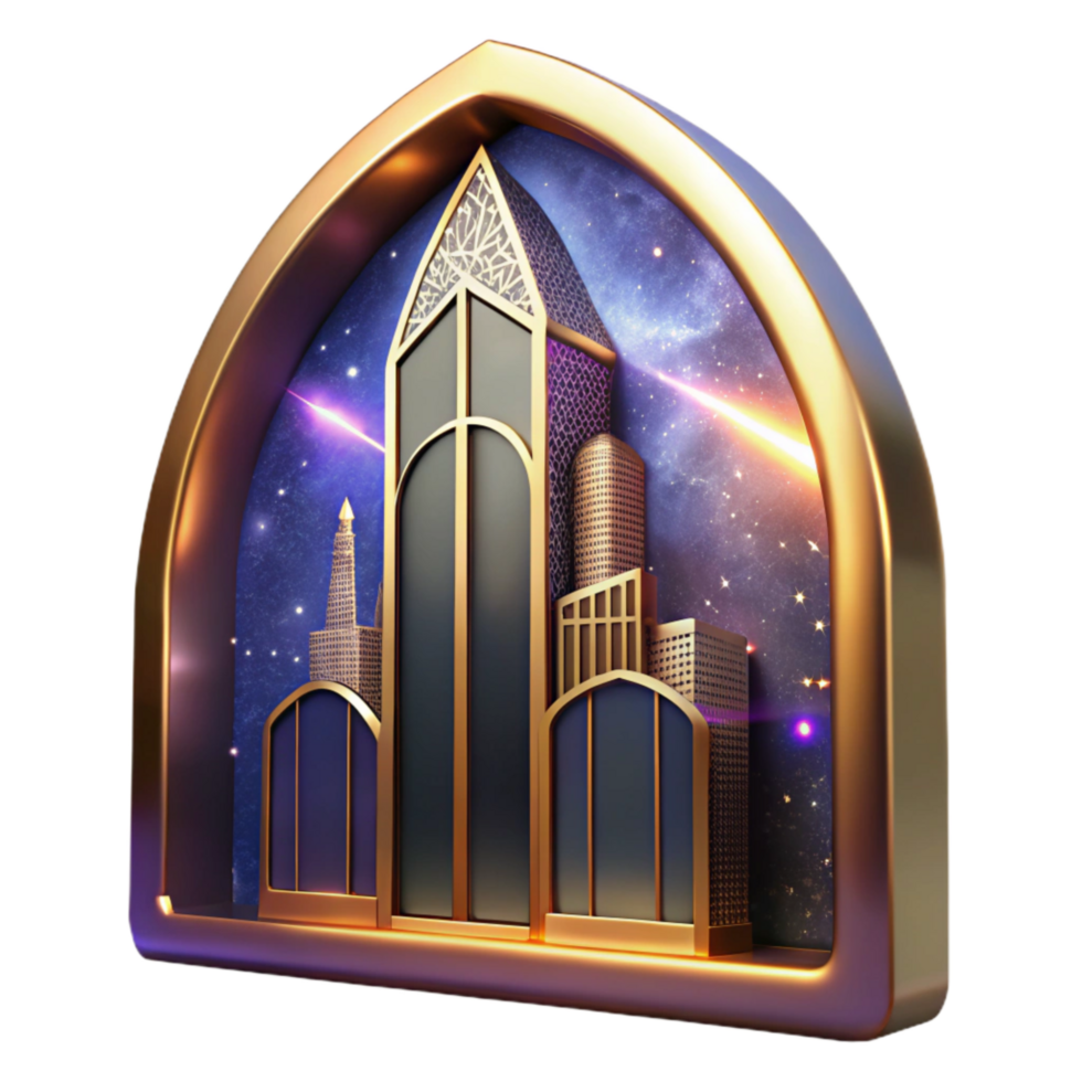 stunning minimalist Skyscraper Window Reflection City Lights Cutout high quality png