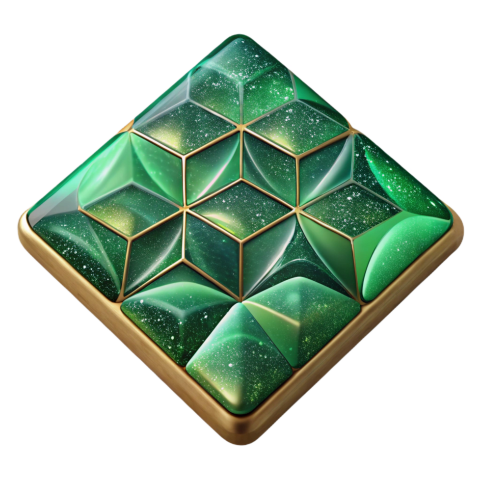 serene minimalist Square Mosaic Tile Texture Green Transparent Background high quality png