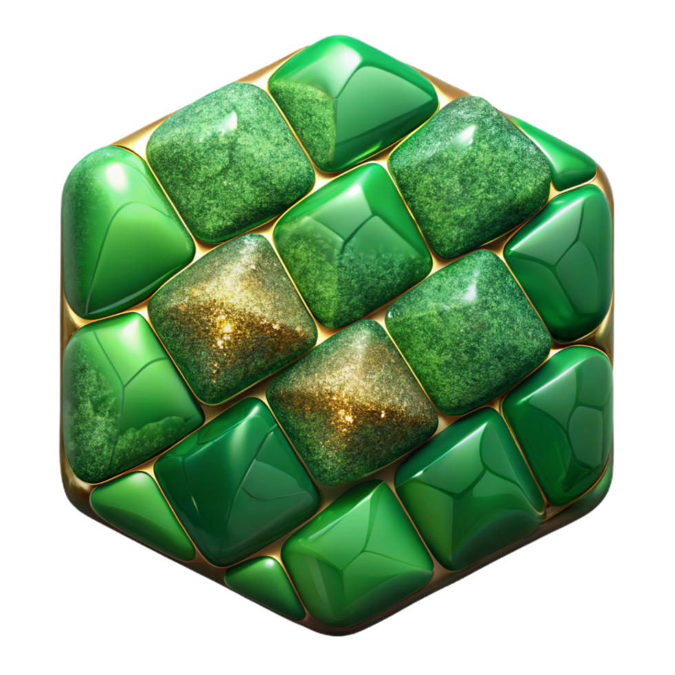 dramatic abstract Square Mosaic Tile Texture Green Transparent Background authentic png
