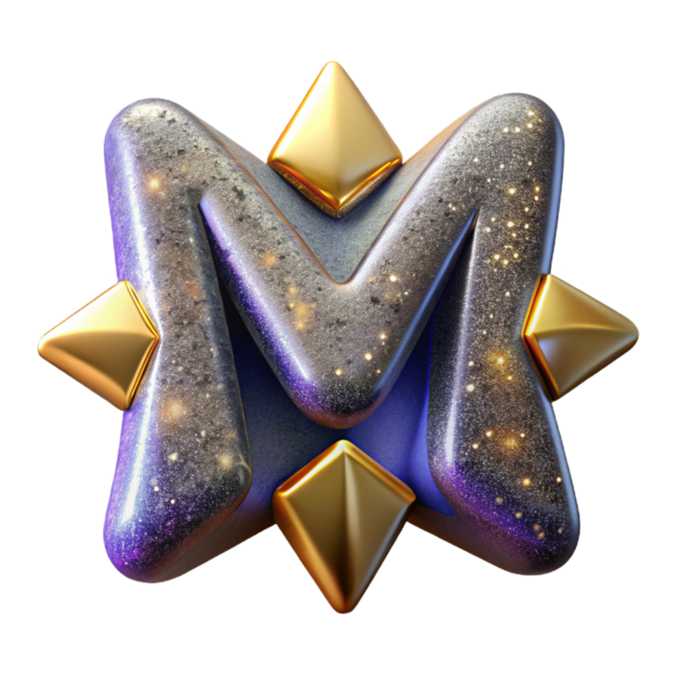 magnificent rustic Starburst Font Letter M Transparent Background exclusive png