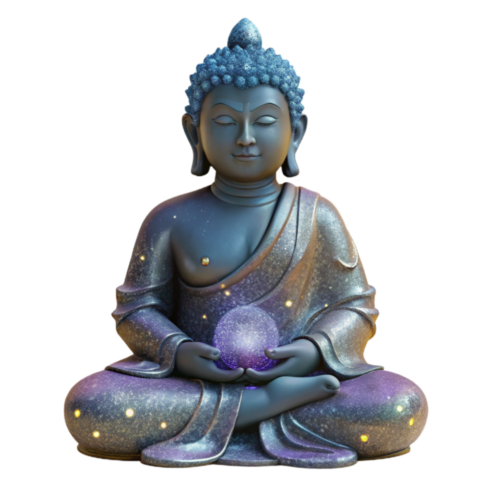 impressive abstract Stone Statue Sitting Buddha Front View Transparent detailed png