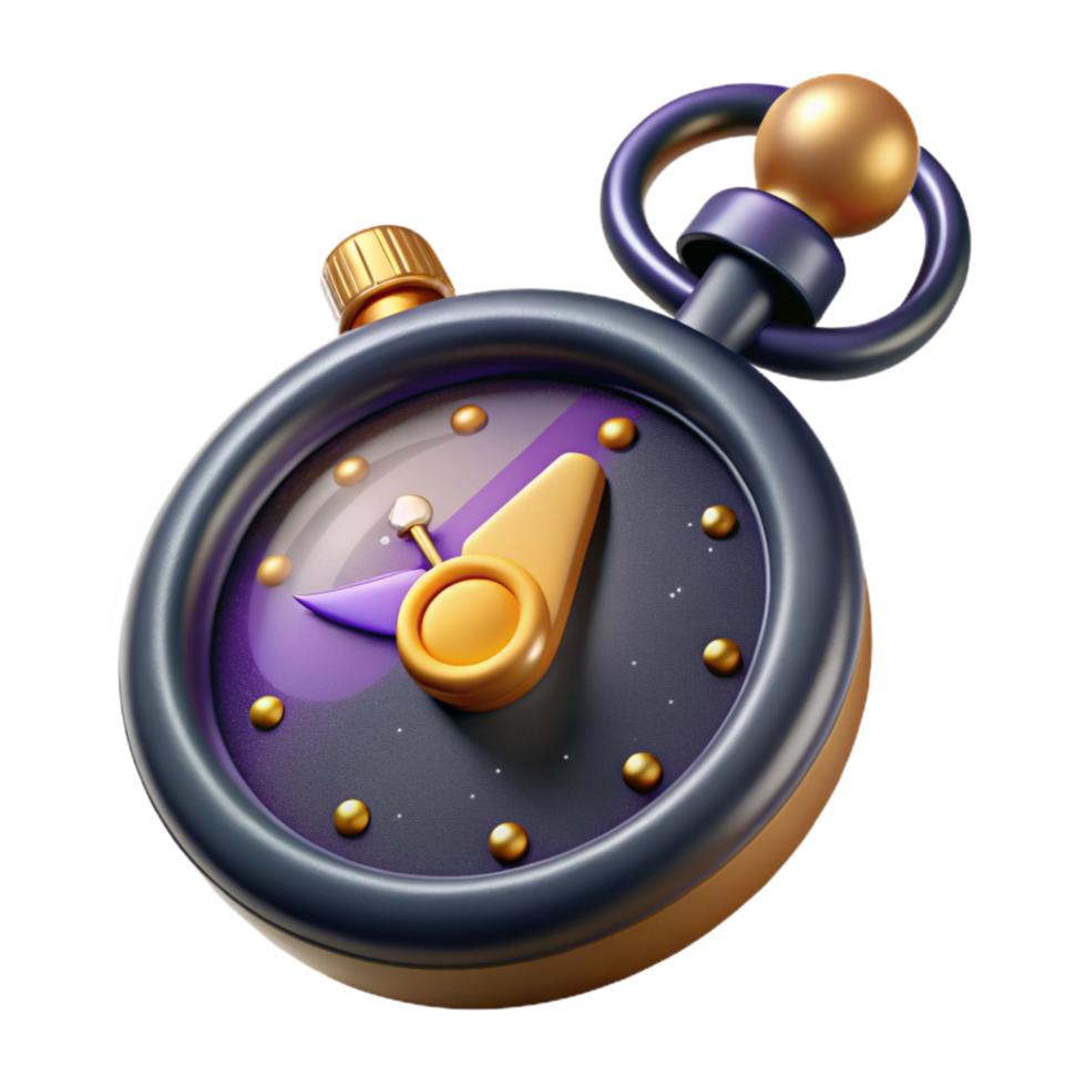 magnificent minimalist Stopwatch with Lanyard Attached Isolated Element png
