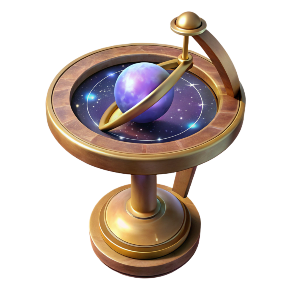 beautiful traditional Sundial on Wooden Post Isolated on Transparent Background exclusive png