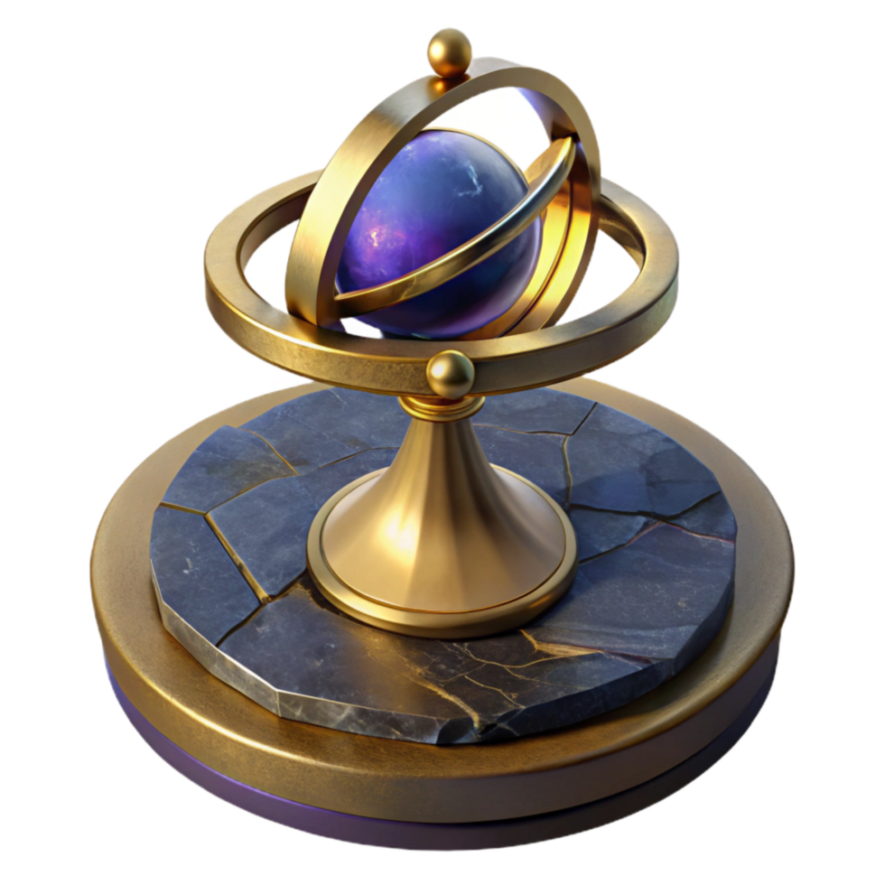 vibrant classic Sundial on Stone Pedestal Isolated Element authentic png