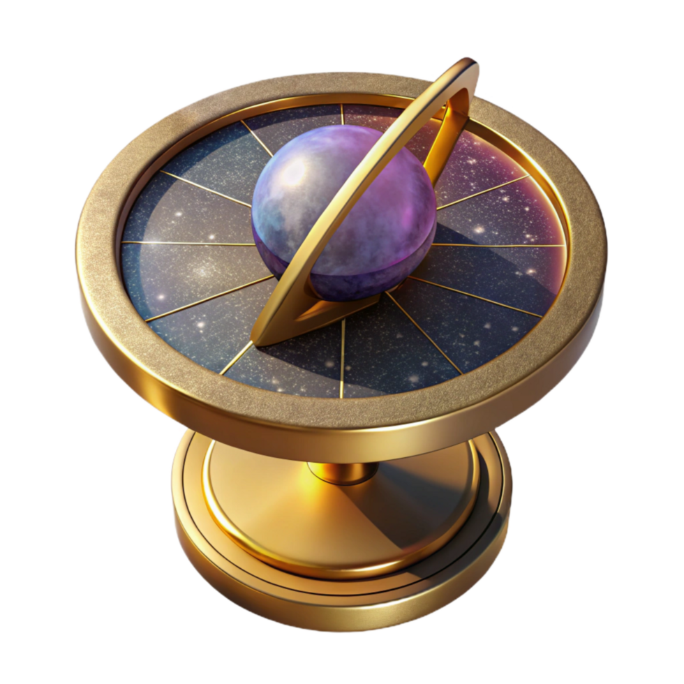 stunning creative Sun Dial Shadow Cast Transparent Background Isolated professional png