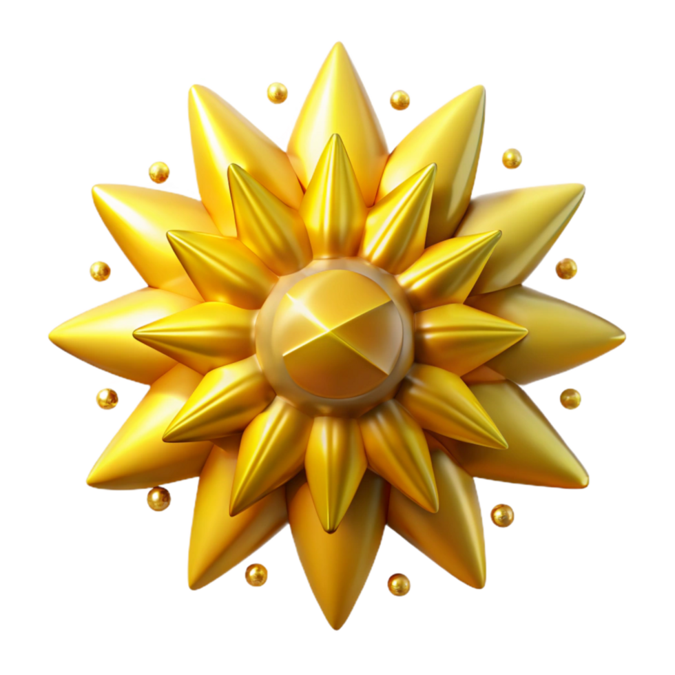 beautiful artistic Sunflower Yellow Starburst Isolated on Transparent Background genuine png