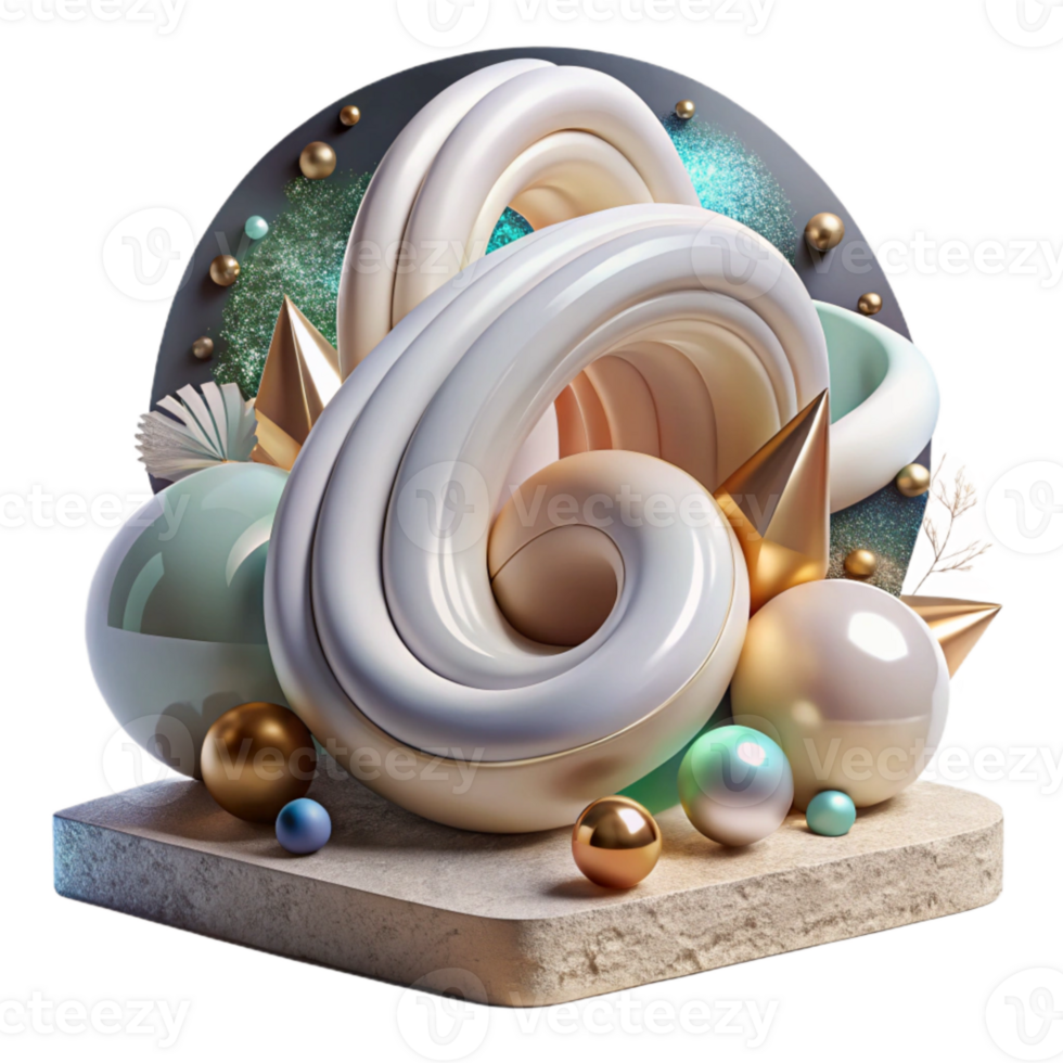 stunning modern Abstract Light Sculpture with Curving Forms Cutout original png