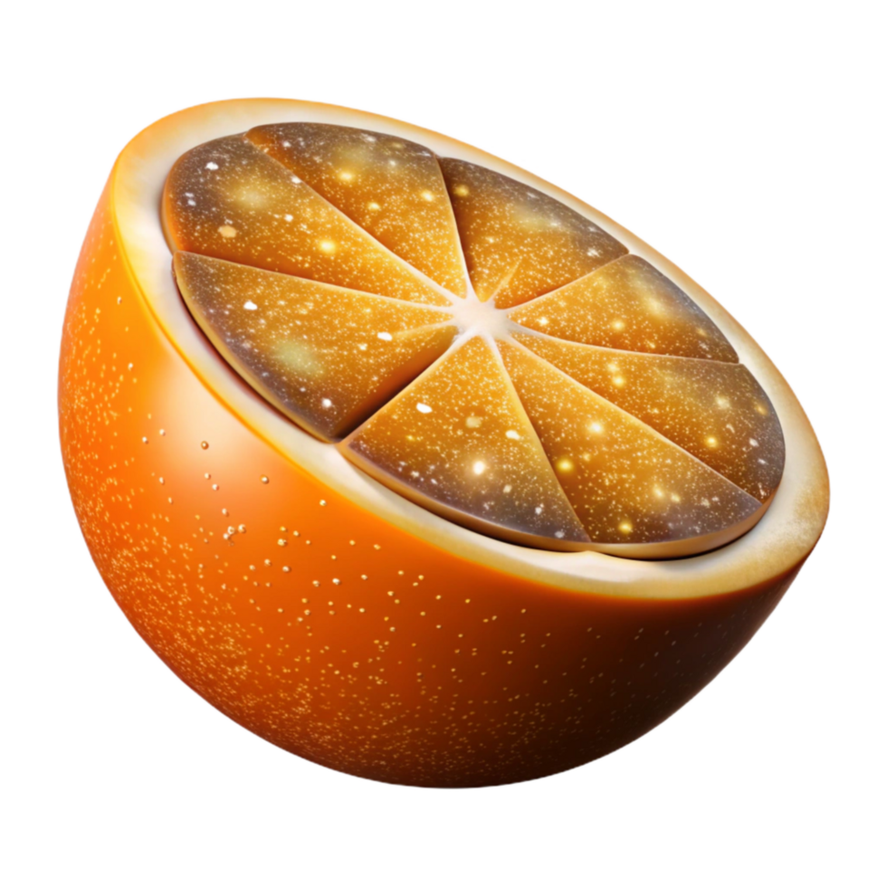 impressive minimalist Tangerine Orange Fruit Slice Cutout with Realistic Texture png